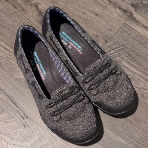 Skechers Women's Black Slip-On Sneakers Wide Width